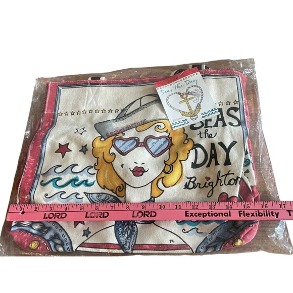 NEW  Brighton Seas The Day Promo Tote NEW Sailor Girl Waves 14.5x15.5" - Picture 4 of 6